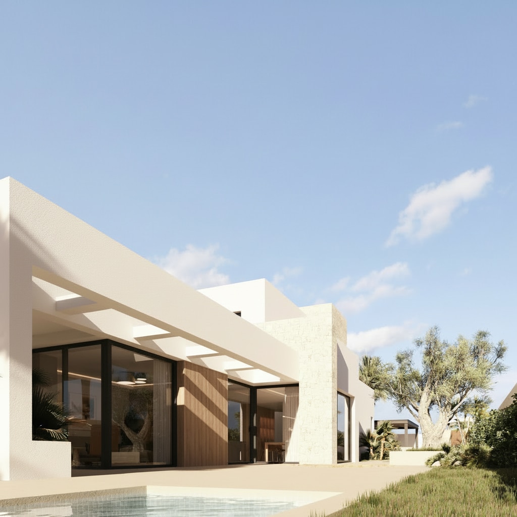 diseño vivienda unifamiliar 2026 fachada minimalista